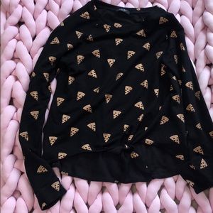 Terez Girls Foil Pizza Tie Top XL